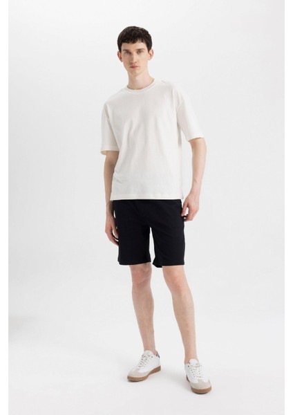 Slim Fit Dar Kesim Cepli Basic Düz Bermuda Şort W1105AZ24SM