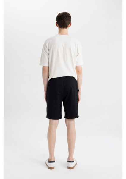 Slim Fit Dar Kesim Cepli Basic Düz Bermuda Şort W1105AZ24SM