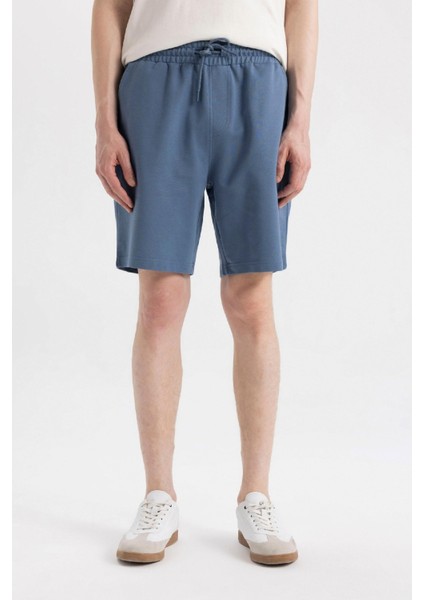 Slim Fit Dar Kesim Cepli Basic Düz Bermuda Şort W1105AZ24SM