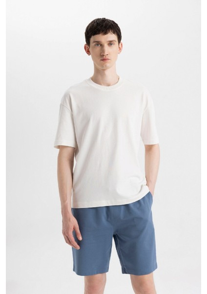 Slim Fit Dar Kesim Cepli Basic Düz Bermuda Şort W1105AZ24SM