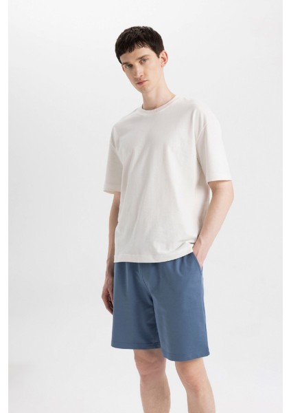 Slim Fit Dar Kesim Cepli Basic Düz Bermuda Şort W1105AZ24SM