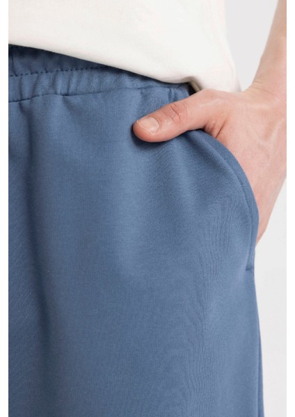 Slim Fit Dar Kesim Cepli Basic Düz Bermuda Şort W1105AZ24SM