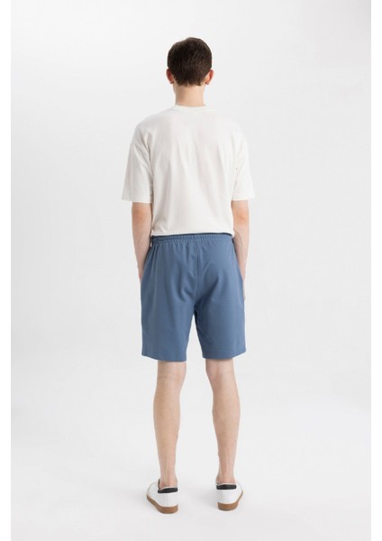 Slim Fit Dar Kesim Cepli Basic Düz Bermuda Şort W1105AZ24SM