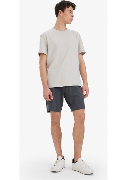 Slim Fit Dar Kesim Cepli Pamuklu Basic Düz Bermuda Şort W1105AZ25SP