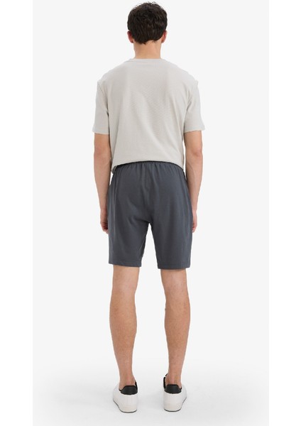 Slim Fit Dar Kesim Cepli Pamuklu Basic Düz Bermuda Şort W1105AZ25SP