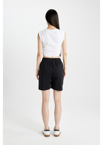Regular Fit Basic Düz Bermuda Şort U4570AZNS