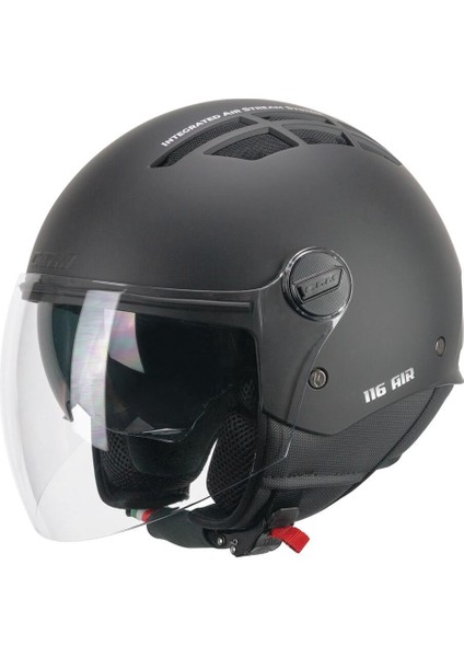 116A Aır Açık Kask Siyah Uzun Vizör+Güneş Vizörlü -L
