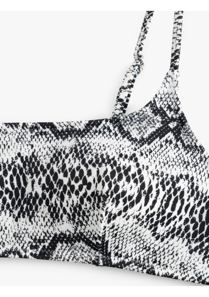 Hafif Destekli Yılan Desenli Ince Askılı Bralet Bikini Üstü modelleri