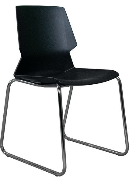 Mora Siyah Ergonomik Pro Ofis Sabit Ayaklı Ucuz Toplantı Bekleme Koltuğu