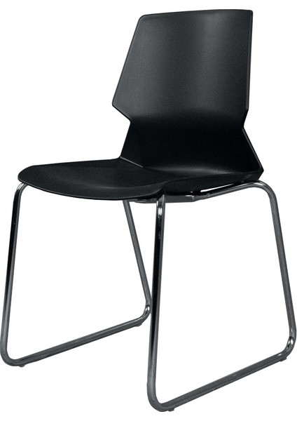 Mora Siyah Ergonomik Pro Ofis Sabit Ayaklı Ucuz Toplantı Bekleme Koltuğu