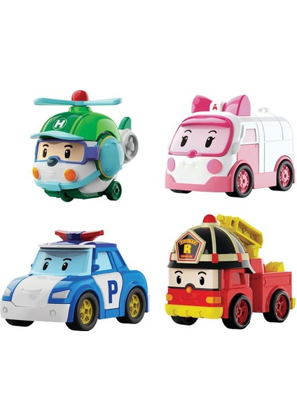 Polı MRT-760 Robocar Poli Mini Kasabanın Kurtarma Araçları 4lü Set
