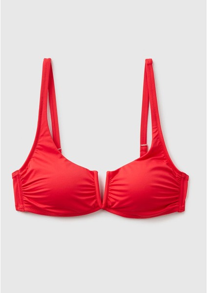 Kadın Arkadan Bağlamalı Bikini Üst Kırmızı