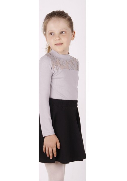 Kız Çocuk Önü Dantelli Okul Tişört fiyatları