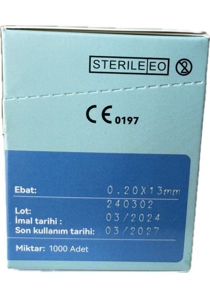 Akupunktur iğnesi 0.20x13 binlik 1000 adet beşli tüpsüz paket fiyatları