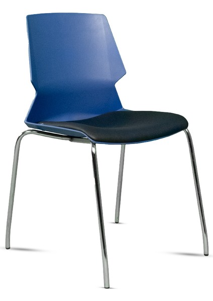Mora Minderli Mavi Ergonomik Pro Ofis Sabit Ayaklı Ucuz Toplantı Bekleme Koltuğu