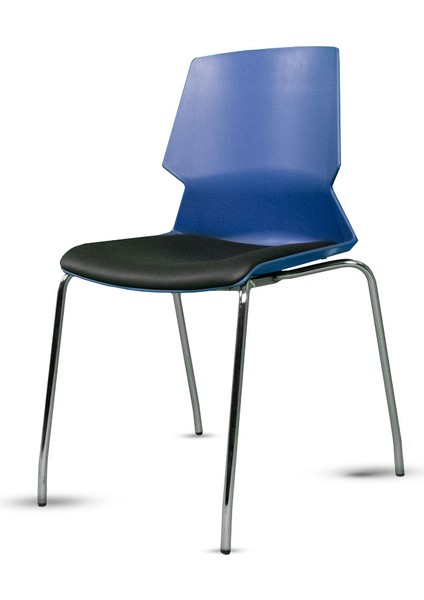 Mora Minderli Mavi Ergonomik Pro Ofis Sabit Ayaklı Ucuz Toplantı Bekleme Koltuğu