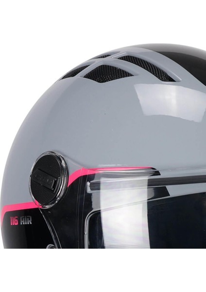 116G Aır Bıco Açık Kask Gri-Pembe Uzun Vizör+Güneş Vizörlü -M indirimleri