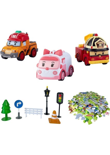 Polı ZR-913 Robocar Poli Gogo City Seri Ambar,roy,mark Oyun Seti
