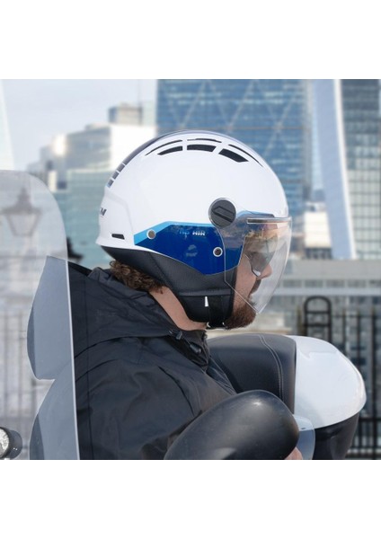 116G Aır Bıco Açık Kask Mavi-Beyaz Uzun Vizör+Güneş Vizörlü -S fiyatları