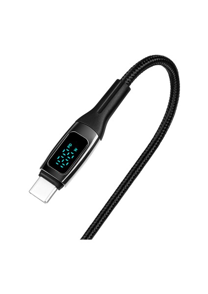 Alumicable LCD Usb-C – Usb-C 100W Pd/qc 150CM Hızlı Şarj/data Kablosu ,siyah