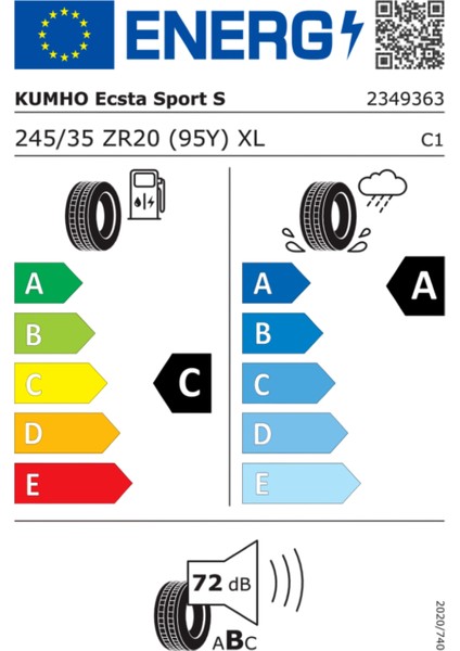 245/35R20 95Y Xl PS72 (Ev) 2025 Üretim Yazlık Lastik