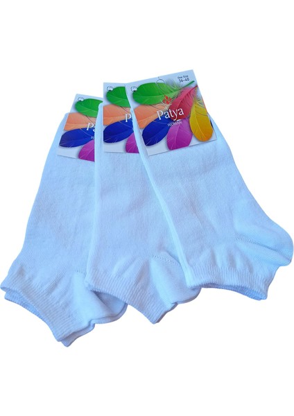 Bayan patik çorap 3'lü ekonomik paket sneakper patik beyaz çorap yumuşak esnek ÇKB3-1 fiyatları