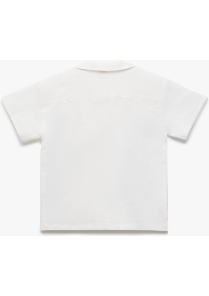 Cep Detaylı Kısa Kollu Keten Gömlek fiyatları