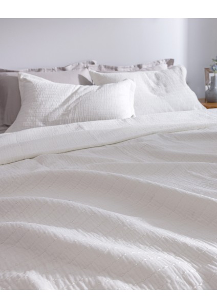 Feolette Çift Kişilik Yatak Örtüsü - Beyaz fırsatları