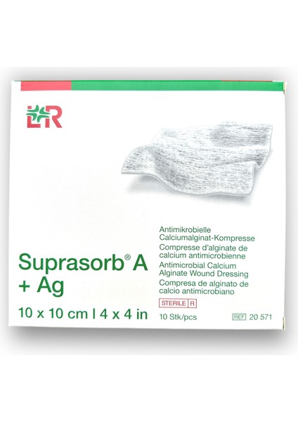 Suprasorb A + Ag Kalsiyum Aljinatlı ve Gümüşlü Örtü 10 x 10 cm - Ref 20571 - 1 Adet