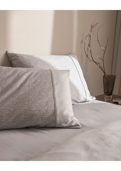 Orpen Tek Kişilik %100 Pamuk Coco Crep Baskılı Nevresim Takımı - Gri