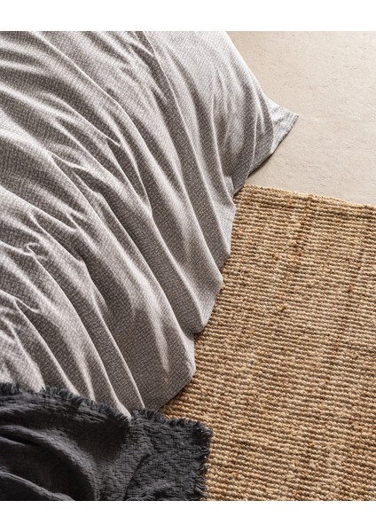 Orpen Tek Kişilik %100 Pamuk Coco Crep Baskılı Nevresim Takımı - Gri