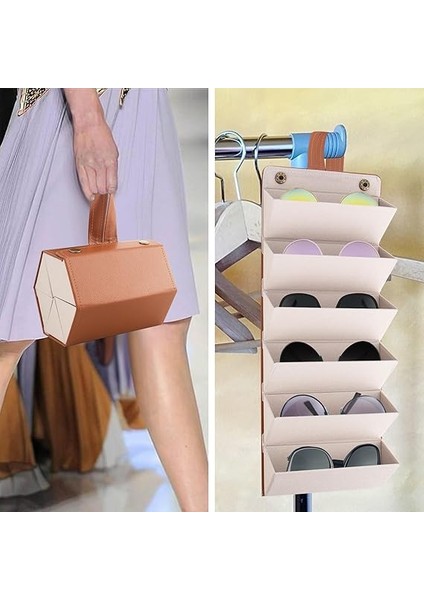 Yeni Çoklu Çerçeveli Gözlük Saklama Kutusu Minimalist Güneş Gözlüğü Miyop Gözlük Asılı Çanta Taşınabilir Büyük Kapasiteli Güneş Gözlüğü Katlanır Kutu (Yurt Dışından)