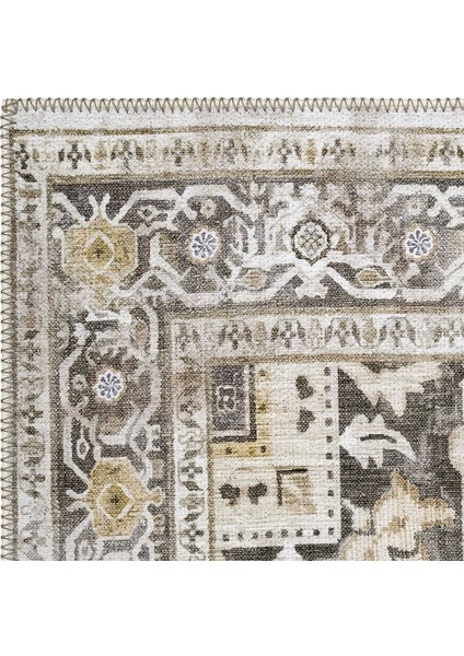 Beylerbeyi By 803 Krem Etnik Vintage Halı Oda Salon Halısı Yıkanabilir Eskitme Dokuma Şönil Halı fırsatları