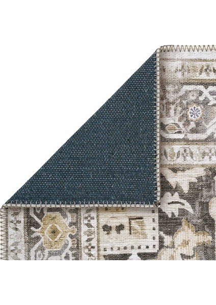 Beylerbeyi By 803 Krem Etnik Vintage Halı Oda Salon Halısı Yıkanabilir Eskitme Dokuma Şönil Halı indirimleri