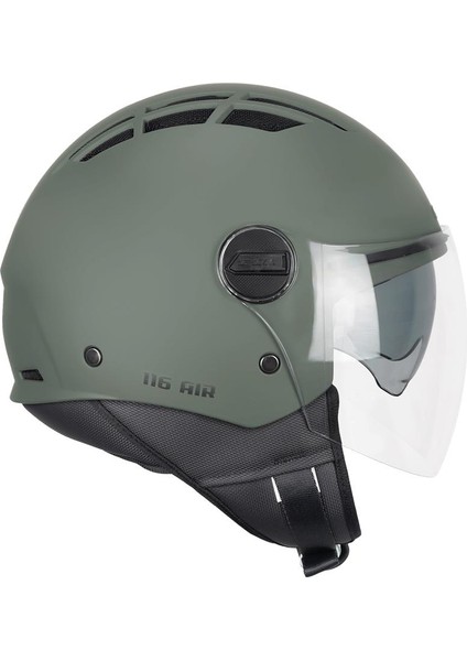116A Aır Açık Kask Yeşil Uzun Vizör+Güneş Vizörlü -Xl