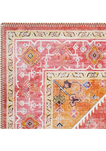 Beylerbeyi By 837 Pembe Halı Etnik Desenli Otantik Ev Salon Halısı Yıkanabilir Dokuma Şönil Halı fırsatları