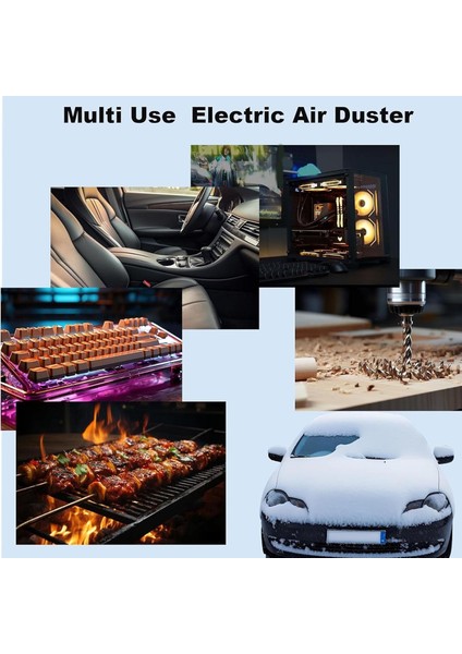 130000 Rpm Mini Turbo Jet Hava Üfleyici Süpürge 2in1 Araba, Klavye Temizle, Mangal Veya Serinleme Taşınabilir Mini Fan El Tipi 4 Modlu Fan Seviyesi Şarj Edilebilir 4000MAH Fzm-01