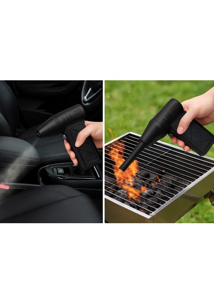 130000 Rpm Mini Turbo Jet Hava Üfleyici Süpürge 2in1 Araba, Klavye Temizle, Mangal Veya Serinleme Taşınabilir Mini Fan El Tipi 4 Modlu Fan Seviyesi Şarj Edilebilir 4000MAH Fzm-01
