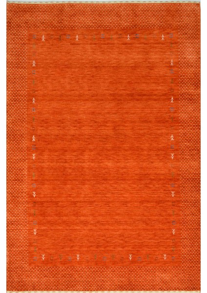 Lori Turuncu Renk Modern Yünden El Dokuma Halısı (170 x 240 cm , 4.08 M²)
