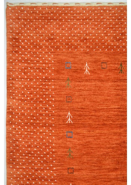 Lori Turuncu Renk Modern Yünden El Dokuma Halısı (170 x 240 cm , 4.08 M²)