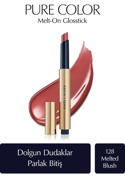 Ruj - Pure Color Melt-On Glosstick Dolgunlaştırıcı Etkili Parlatıcı - Renk: 128 Melted Blush