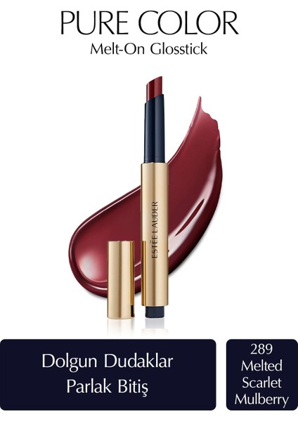 Ruj - Pure Color Melt-On Glosstick Dolgunlaştırıcı Etkili Parlatıcı - Renk: 289 Melted Scarlet