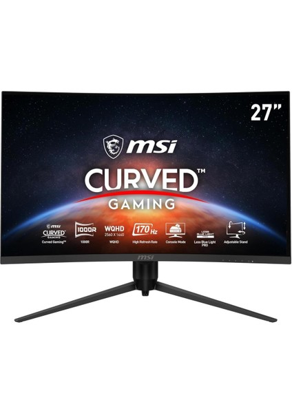 Msı G271CQP E2 27" 1 Ms 2k Curved PIVOT170 Hz Oyuncu Monitörü - Teşhir