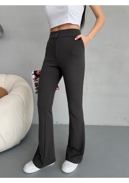 Kadın Yüksek Bel Ispanyol Paça Esnek Likralı Kumaş pantolon fiyatları