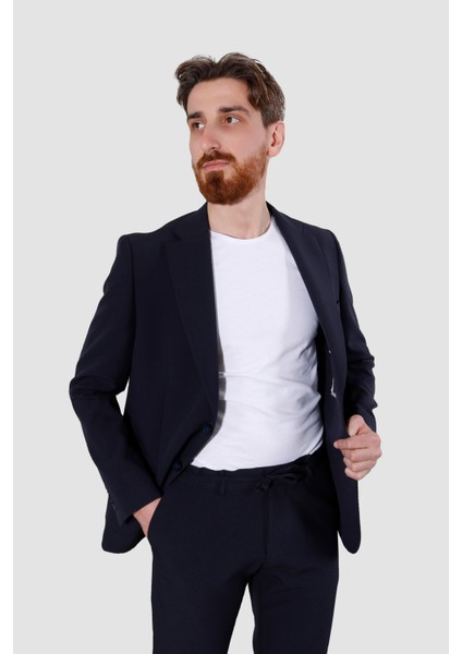 Smokın Rıga-09 Jogger Takım Elbıse-Lacivert