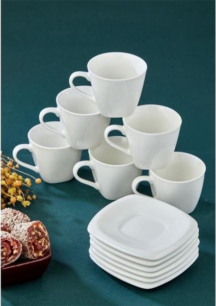 Akıllıelma-Cooker CKR3221 Porselen Kahve ve Çay Fincan Takımı 6 Lı