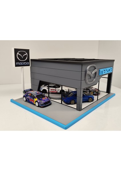 Mazda Diecast Showroom Garaj Diorama 1:64 Ölçek modelleri