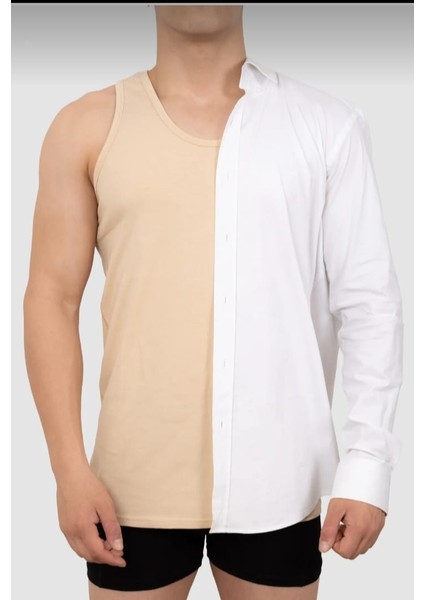 Görünmez Atlet Erkek Ten Rengi Atlet 6lı