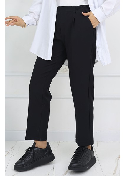 Beli Lastikli Havuç Pantolon 4002-01 Siyah modelleri