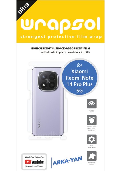 Xiaomi Redmi Note 14 Pro Plus 5g Parlak Arka ve Yan Koruyucu Kaplama Poliüretan Film fiyatları